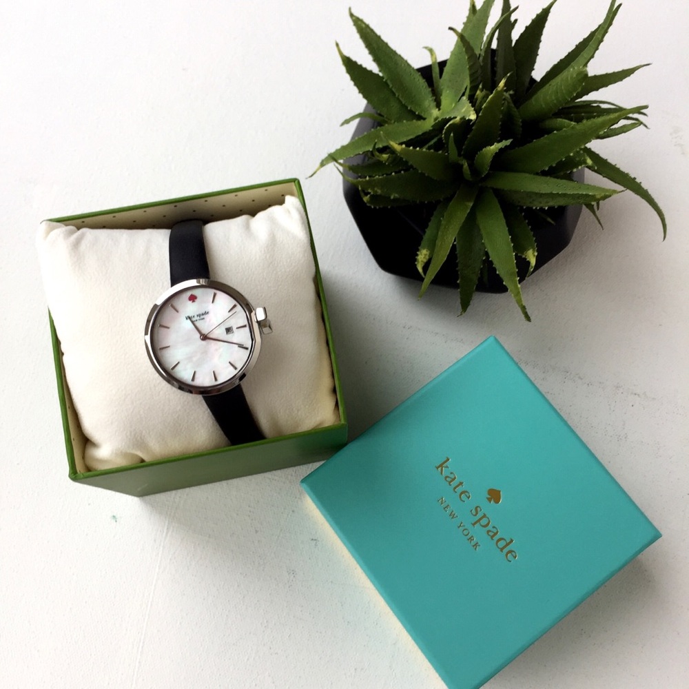 New Kate Spade Park Row Leather Strap Watch - Picture 2 of 8